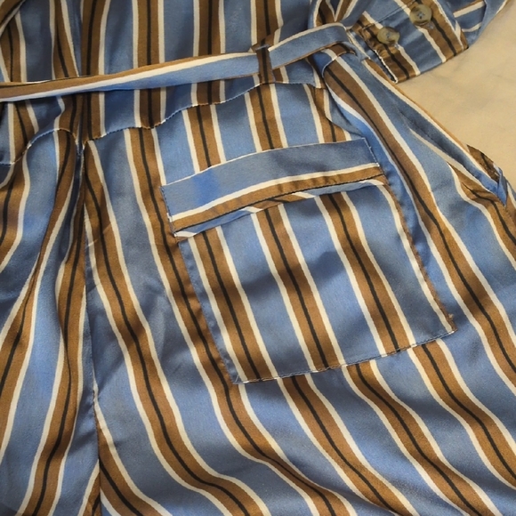 Anthropologie Blue and Brown Striped Pajama Set - Picture 7 of 8